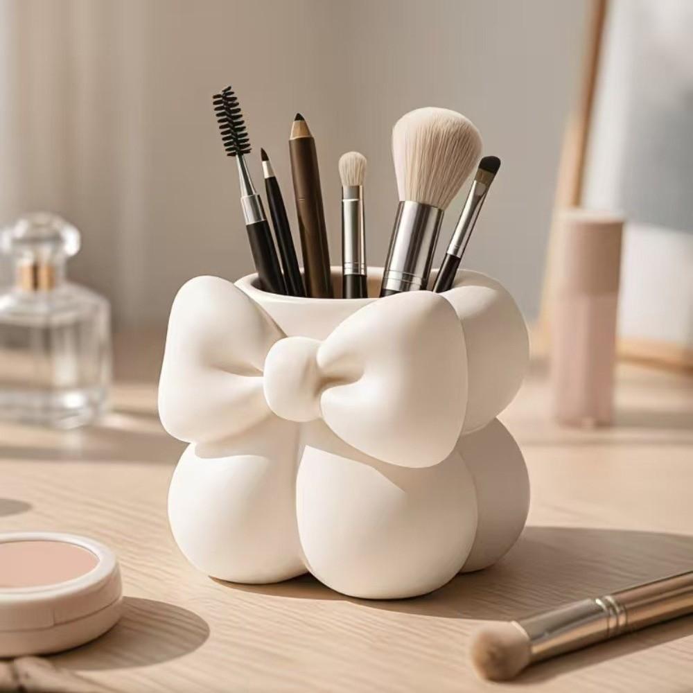 Multi-function Bow Pen Holder 3D Printed Makeup Brush Storage Case Cute Storage Box Desktop