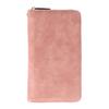 Long Women Wallet NFC RFID Blocking Purse PU Leather Credit Card Holder with Carrying Strap Pink