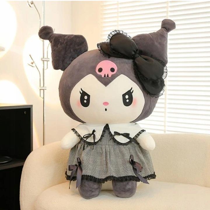 Hello Kitty Kuromi Maskotka Pluszak Zabawka Czarna Sukienka Kotek 35Cm