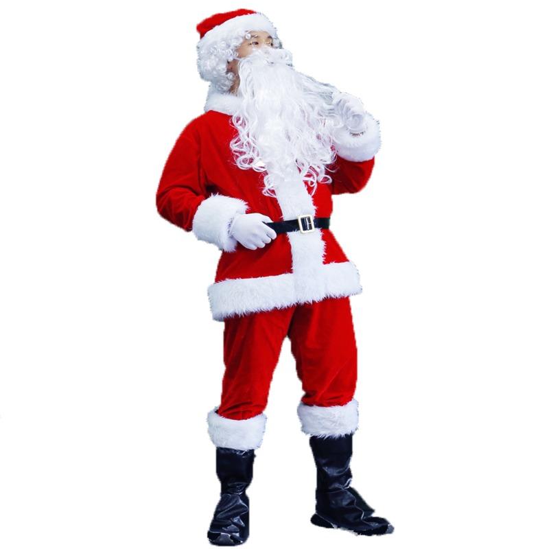 Vánoční kostýmy kompletní sada pánského a dámského oblečení kostýmy ze zlatého sametu sváteční párty převlek vánoční oblečení generace