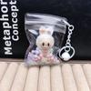 Flocking Keychain Cute Doll Doll Pendant PVC Transparent Bag Luminous Bag Hanging Jewelry