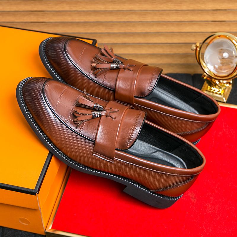 Fashion Men Retro Tassel Shoes Black Brown One Foot Comfortable Driving Shoes Business Office Formal Shoes Sizes 38-46 Men Shoes