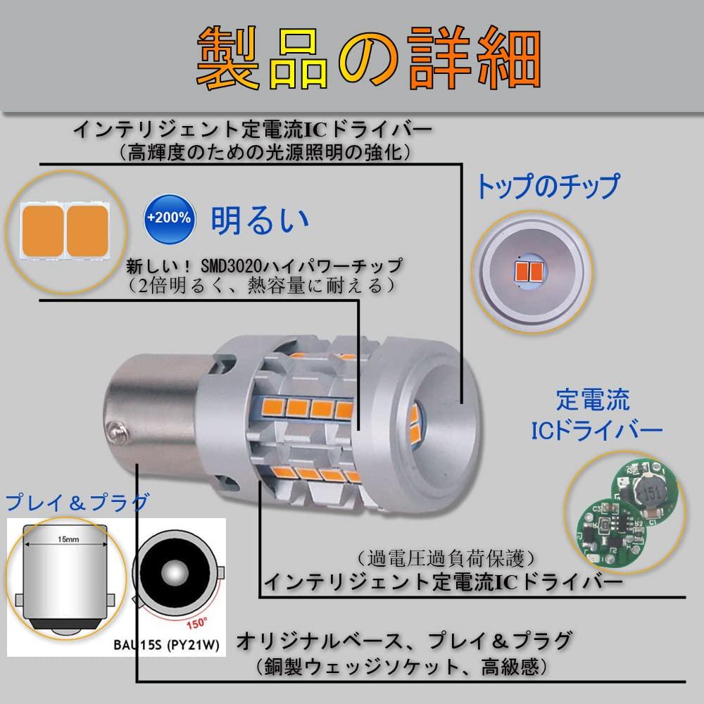 Eseastar S25 150° LED Turn Signal, BAU15S, PY21W Bulb, Hifra Prevention, Amber, Explosion, -24V,