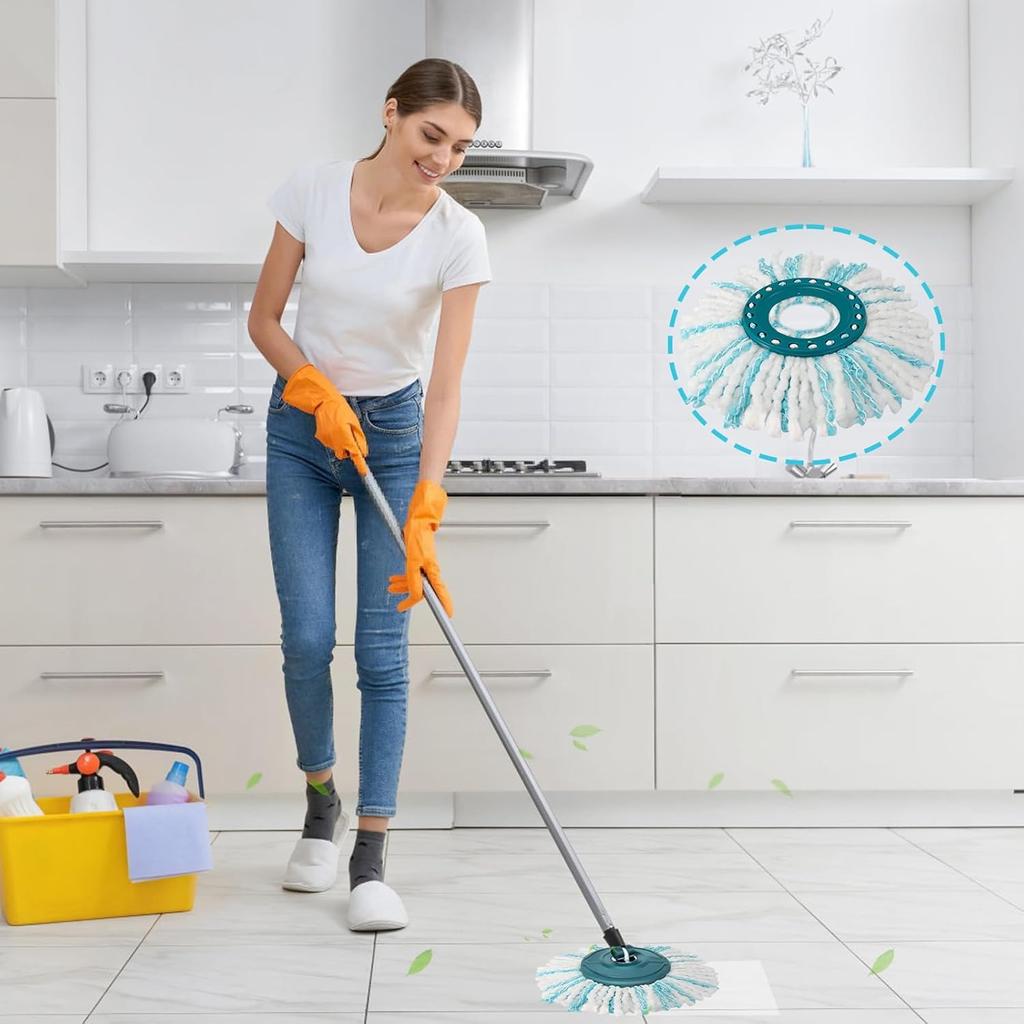 4 Pieces for Leifheit Clean Twist Disc Mop Micro Kit, Reusable Replacement Mop Head, Easy To Replace, Highly Absorbent, for All Floor Types