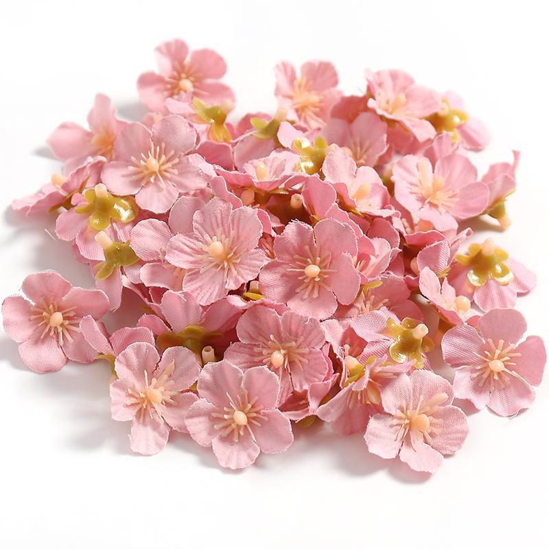50/100Pcs Mini Artificial Flower Head Cherry Blossom Petals for Home Decortion Mother's Day DIY Garden Party Bride Wedding Decor