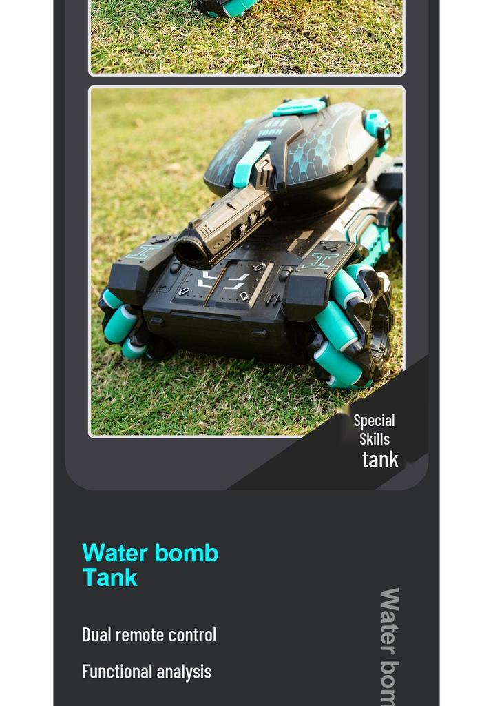 2.4G Gesture Sensing Remote Control Tank Car with Water Bomb Launch, Drifting, and Off-Road Racing for Kids
