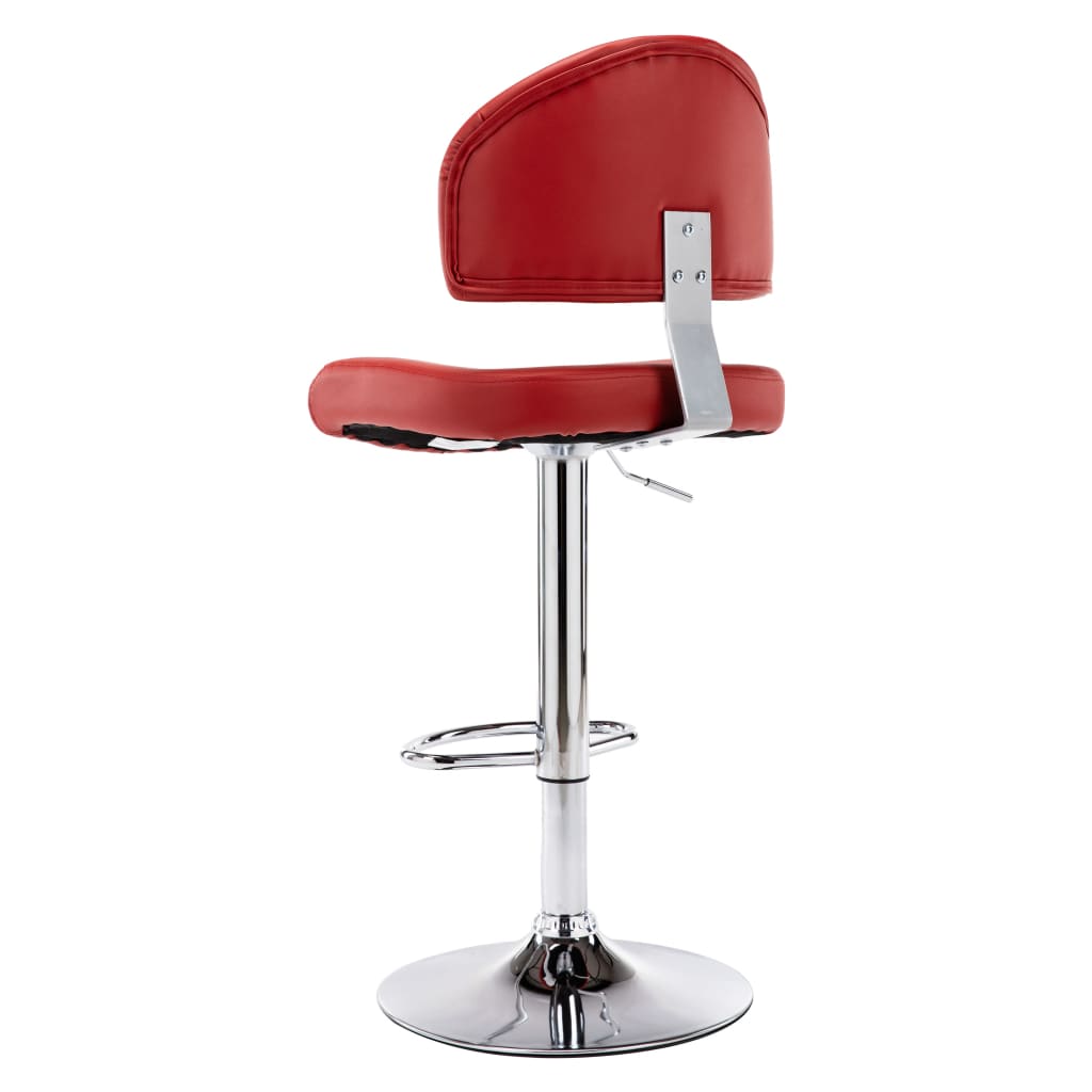 Bar Stool Burgundy Synthetic Leather