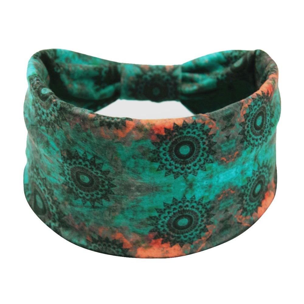 Fashion Stretch Boho Headband Cotton Wide-brimmed Wide Headwrap Sweat-wicking Mandala Flower Workout Head Bands Hair Accessories