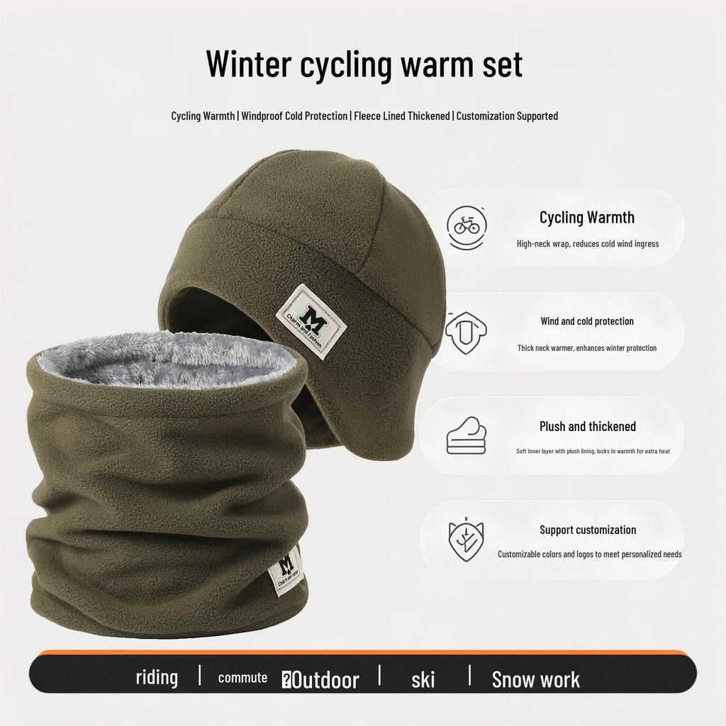 Unisex Windproof Cycling Hat with Face and Neck Protection - Velvet Lined, Thickened for Autumn & Winter 