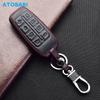 Leather Car Key Case For Hyundai Genesis Gv80 G80 Gv70 4 6 8 Buttons Smart Keyless Remote Control Fobs Protector Cover