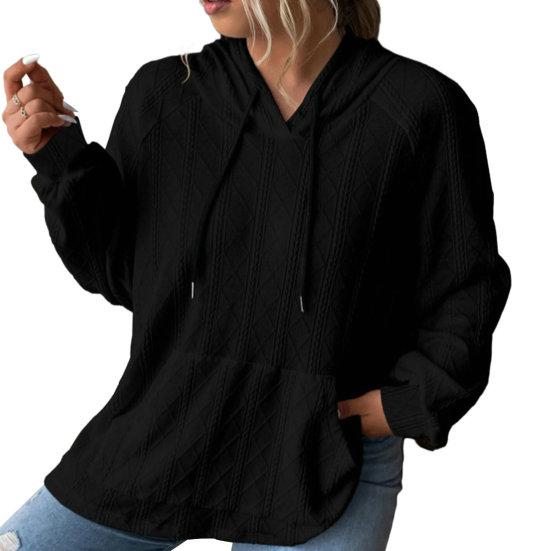 Women Fall Hoodies Long Sleeve Oversized Sweatshirts Casual Pullover Shirts with Pocket Knit Hooded Sweater Tops