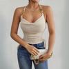 Hot-selling Women's Summer New Sexy Backless Halter Top Sleeveless Short Top