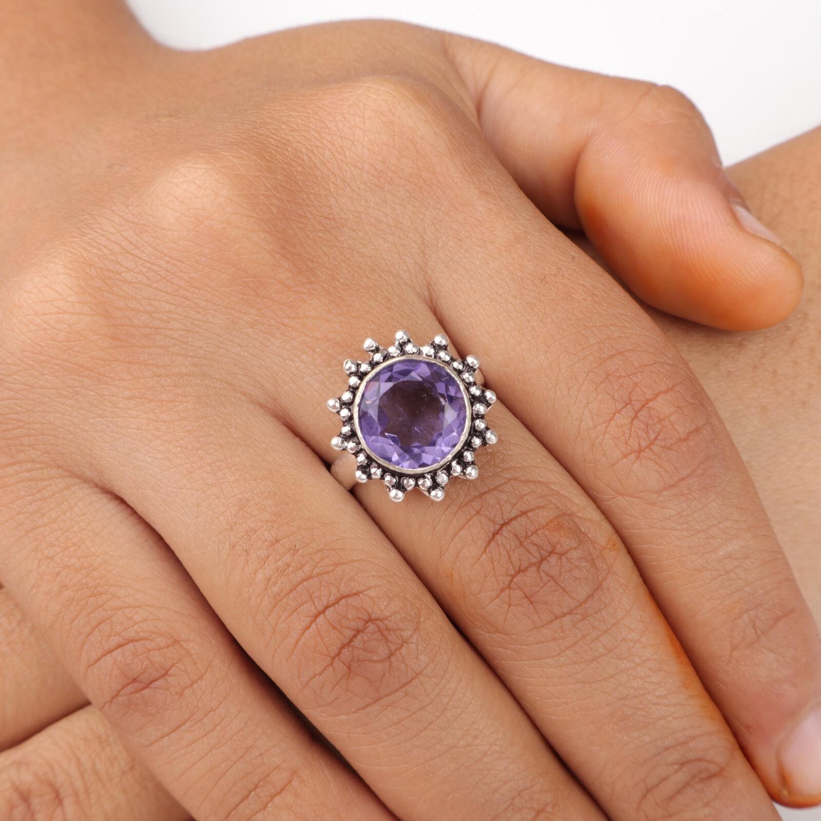 

Редкий драгоценный камень иолит Ювелирные изделия из стерлингового серебра 925 ручной работы Женское кольцо для подарка RR-7-2 12