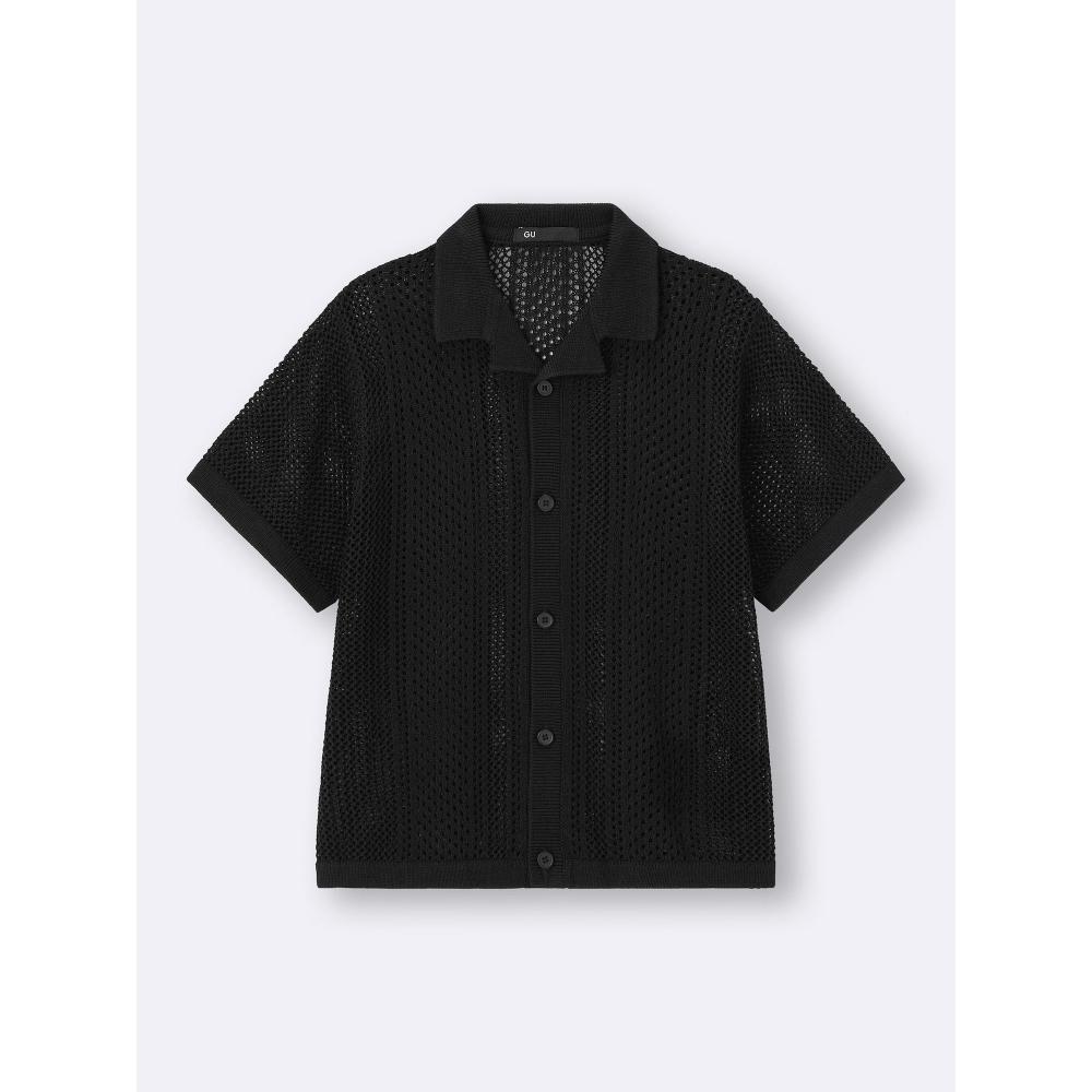 Gu By Uniqlo Kids  Unisex  Washable Mesh Knit Shirt  5 Minute Sleeve  Nt+e