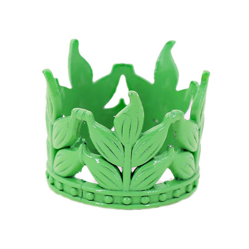 Children's Birthday Cake Decoration Crown Leaf Shape Mini Round Tiara Hair Accessories Alloy Jewelry