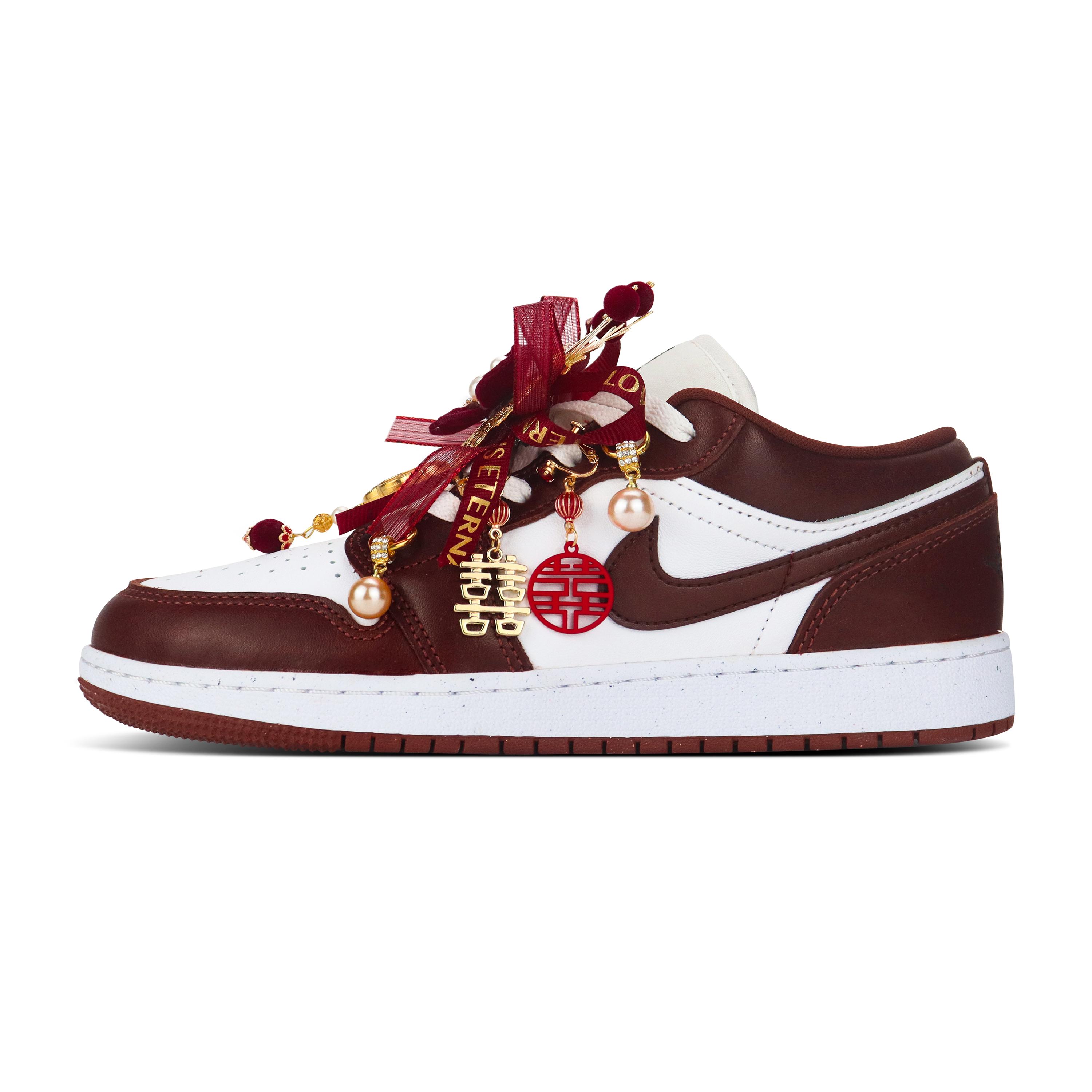 

Jordan Air Jordan 1 Abrasion Resistant Abrasion Resistant Low top Vintage Basketball Shoes Unisex Burgundy HF3148-102(Team119-) 36
