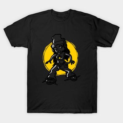 Men Black Print T-shirt Super Large TShirt Hip-hop-girl No-Cut Transfer Paper Print Cotton Tshirt
