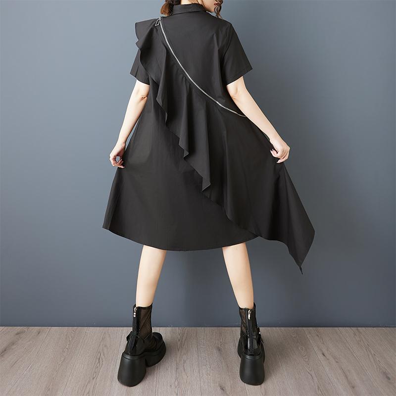 Short Sleeve Plus Size Vintage New In Dresses for Women Casual Loose Long Summer Shirt Dress