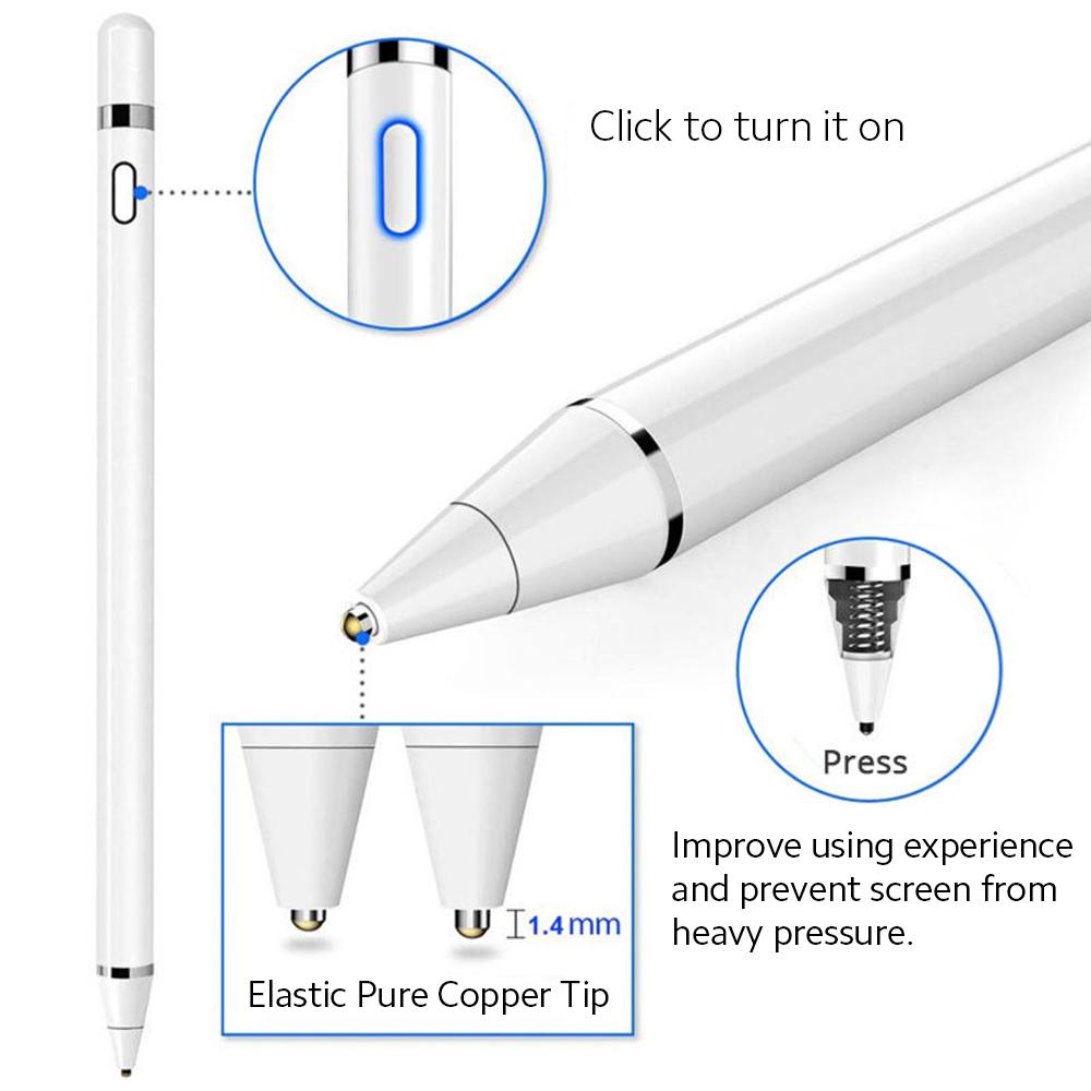 Evrensel Stylus Kalem Elastik Saf Bakır Uç Otomatik Kapanma iOS/Android/Windows ile Uyumlu