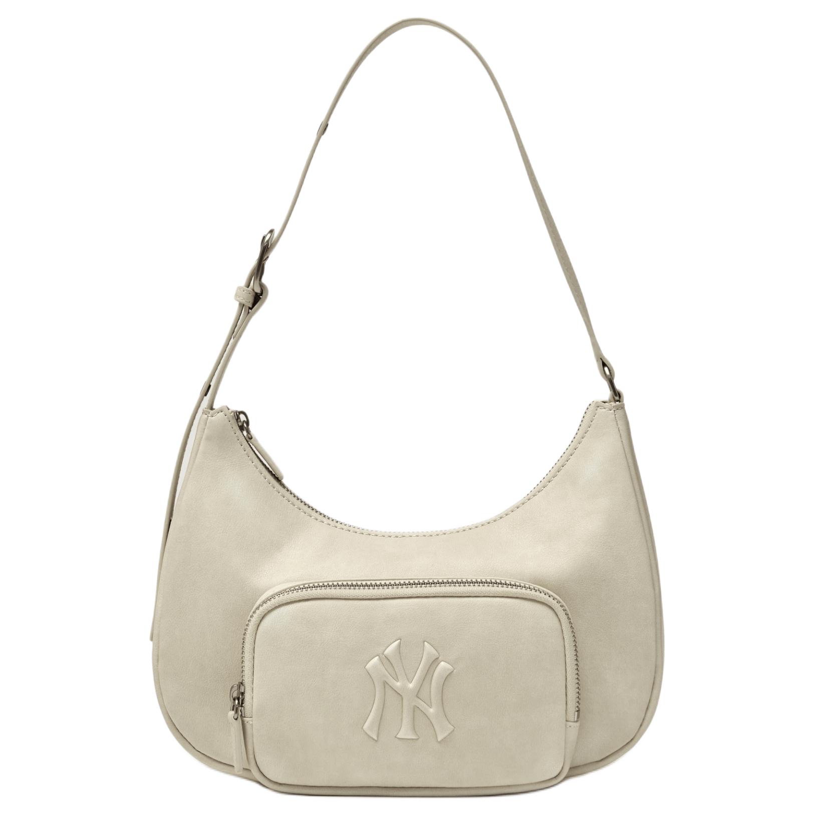 

New York Yankees Mlb Basic Retro Logo Handbag Women Handbags Beige 3ABQV026N-50CRS Basic Set (Bag)
