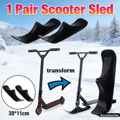 1 Pair Scooter Sled Ski Sleigh Sled Ski Board Snow Sledge Board Set Ski Scooter for Kids Outdoor Accessories