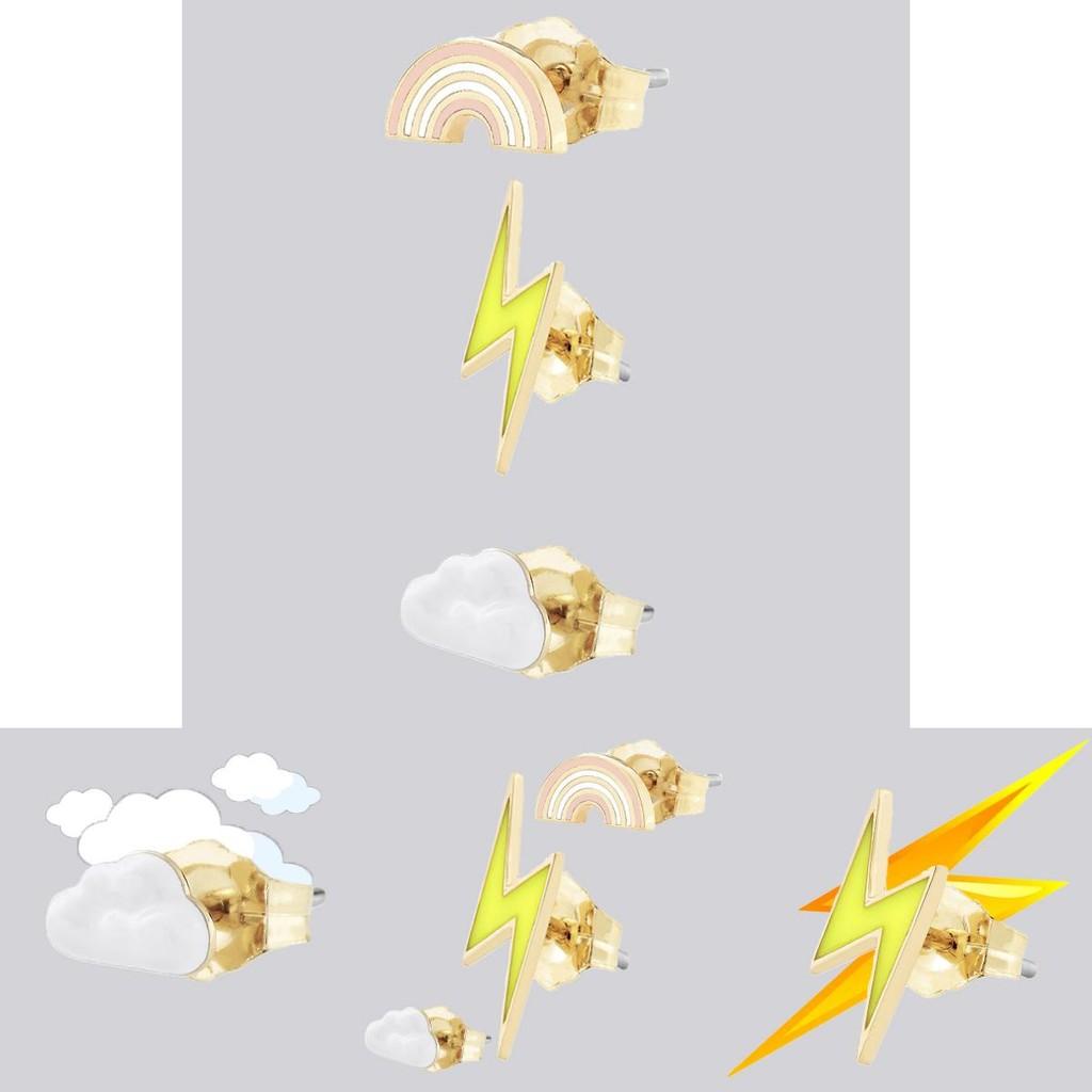 Trendige Blitz Regenbogen Wolken Ohrringe Schicker Modeschmuck aus Legierung für Damen