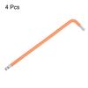 Uxcell Hex Key S2 Repair Tool for Screw Furniture Bicycle Orange 4-Pack 3/16" Wrench, Ball-Type, Steel, L-Shaped, Short, Removal, Tightening,