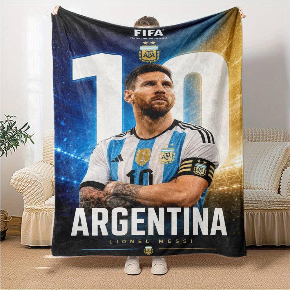 Football Messi Blanket Soft Warm Cozy Great for Couch Bed Bedding for All Occasions Digital Print Gifts For Family Or Friends
