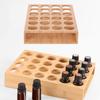 Einfacher 24-Loch Holz Ölflaschenständer Tischaufsteller 15ml Aromatherapie Ölflasche Aufbewahrungsregal Parfümhalter