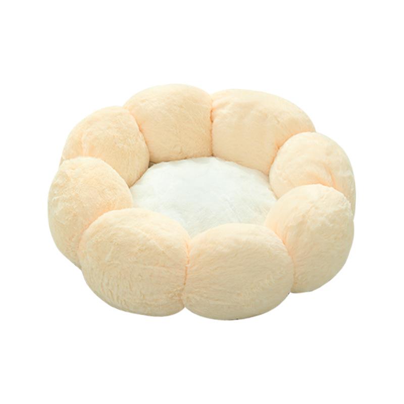 Pet Bed, Round Flower Bed, Cat Winter Warmth, Plush Cat Bed, All-season Suitable Dog Bed