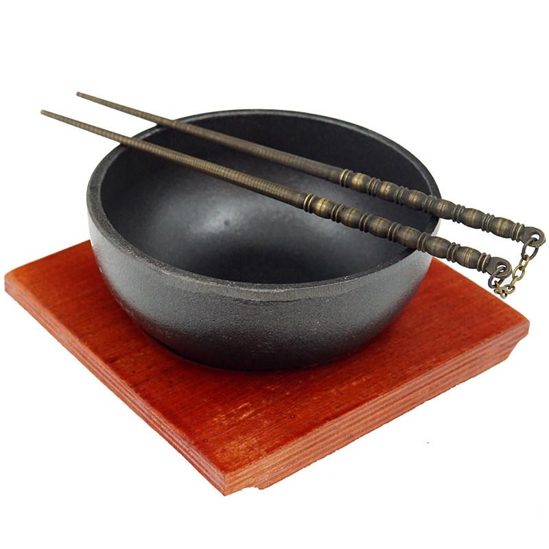 Korean Japanese Cast Iron Rice Bowl, Claypot & Charcoal Brazier Tableware
