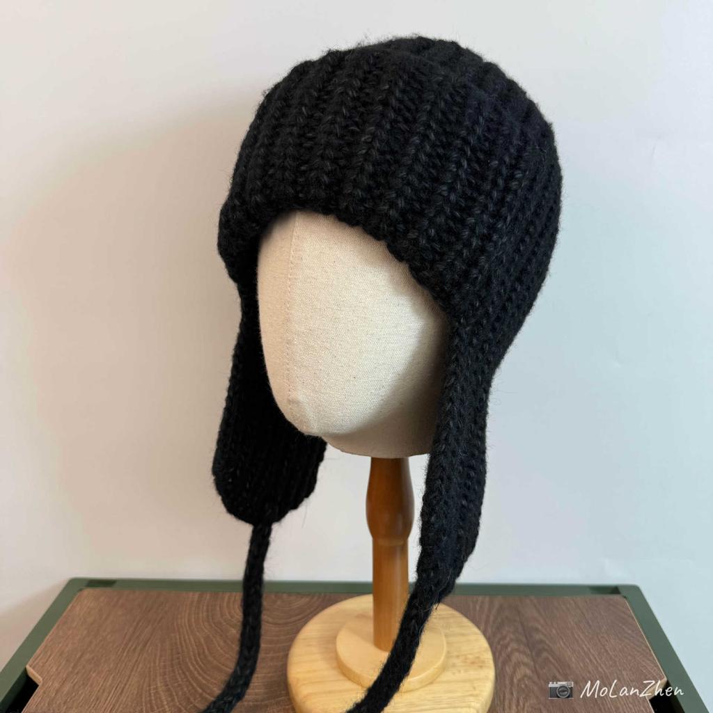 Liu Zhimin Coarse Wool Ear Protection Hat Women's Autumn and Winter Flying Hat Balaclava Hat Shows a Small Face Knitted Lei Feng