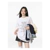 Korean Style Pure Cotton Letter Printed Short-sleeved Women's Summer Loose and Versatile Student Style Trendy Tops and Bottoming Shirts
