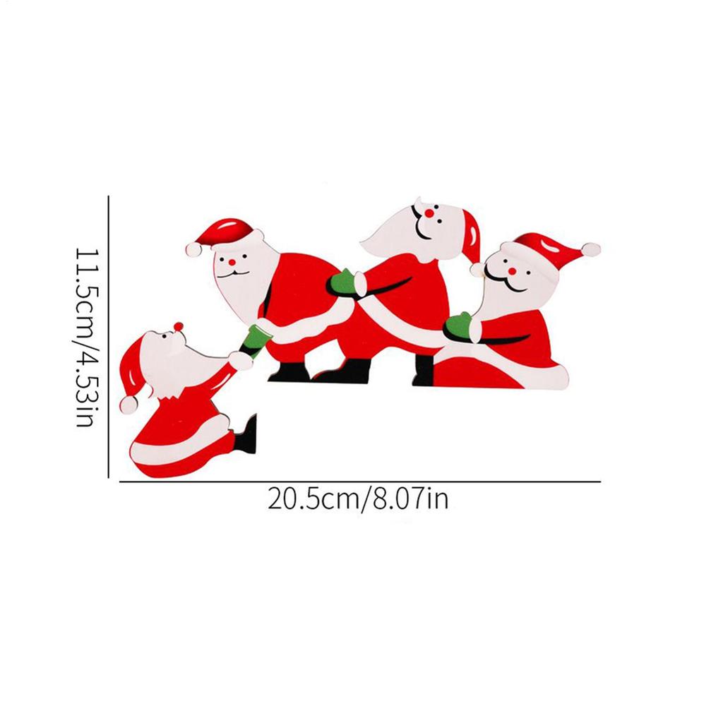 2pcs Santa Door Corner Decor Christmas Cartoon Door Frame Decor Snowman Reindeer Wooden Pendant Party House Decor