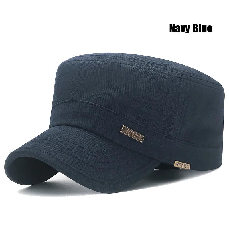 

Новая Мода Классическая Повседневная Хлопковая Кепка Snapback Для Улицы Спорт Бейсболка Плоский Военный Кадетский Стиль Дизайн темно-синий
