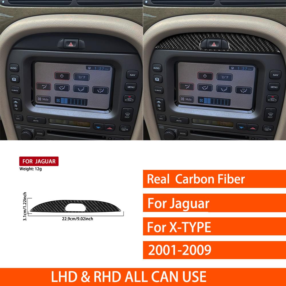 For Jaguar X-TYPE 2001-2009 Real Carbon Fiber Stickers Center hazard warning switch panel Car Accessories Interior decorative