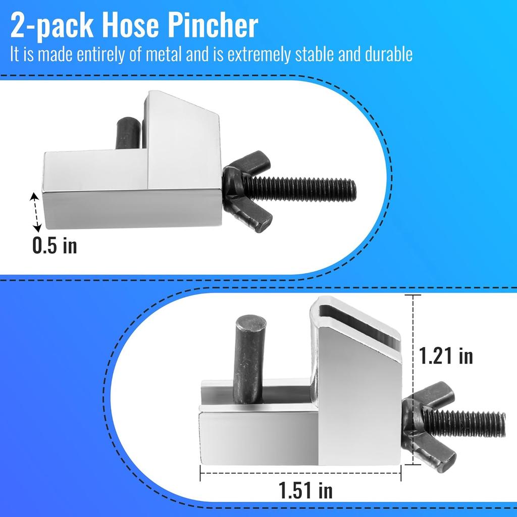 Feekoon Brake Line Clamp, 2 Pcs Hose Pinch Clamp Pliers, Metal Brake Line Clamp Suitable For Flexible Hoses Fuel Hoses Gas Lines Brake Hoses Radiator