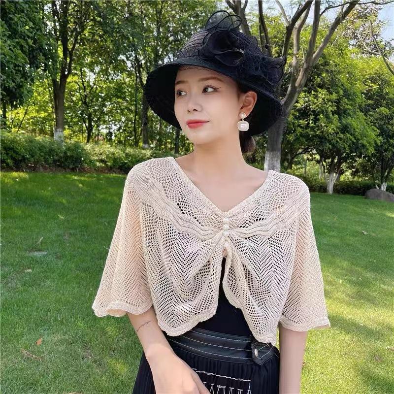 

Вязаная шаль, ленивый пуловер, шарф, весна и лето, модный внешний вид с защитой от солнца, подплечники для комнаты с кондиционером, подплечники, накладные