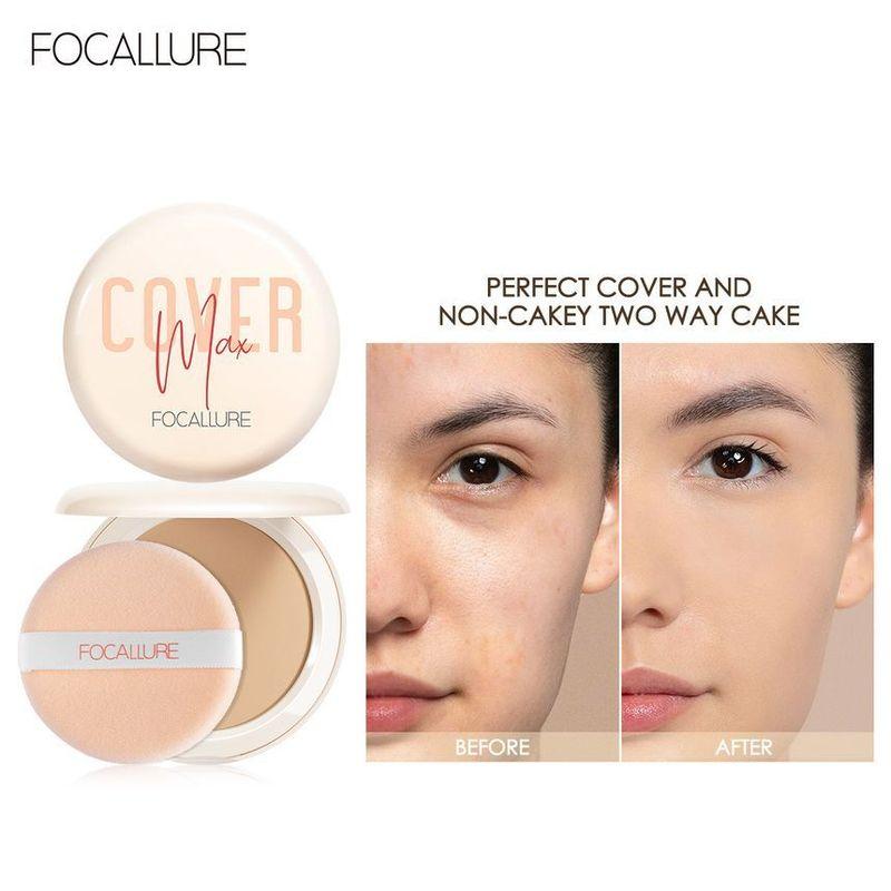 FOCALLURE - Covermax Zwei-Wege-Kuchen-gepresstes Puder - 3 Farben