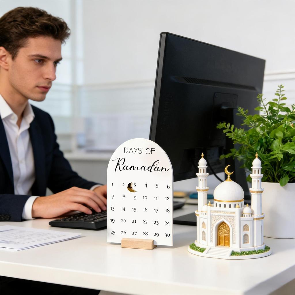 Ramadan Countdown Calendar, Advent Calendar, Acrylic Desktop Eid Mubarak Decoration Gift, Eid Blessing Magnet, Advent Calendar