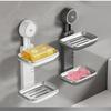 Waterproof Soap Storage Box Powerful Vacuum Suction Cup Soap Dish With Drain Holes Rust Proof Soap Holder For Bathroom And Toile