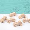 6PCS/SET Wooden Material Graffiti Car Hand-crafted Wooden Toys Hand-made Toys  Classroom Activities