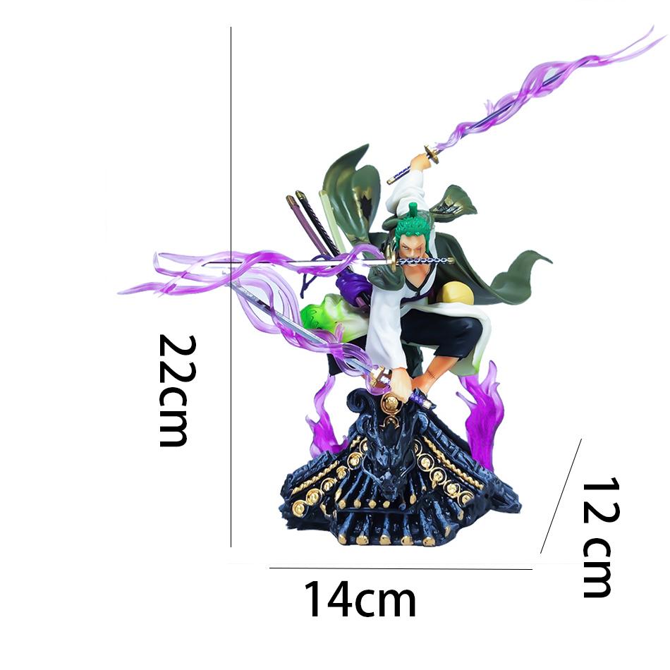 

22 см Аниме One Piece Фигурка Действия Крыша Саурон Трех Ножевой Стиль Зоро с Коробкой ПВХ Коллекционная Статуя Модель Фигурка Игрушки Мальчик