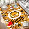 Custom Name Personalized Garfield Print Carpet, Versatile Home Decor Rug, for Playroom, Apartment, Balcony, Entryway, Hallway Gift