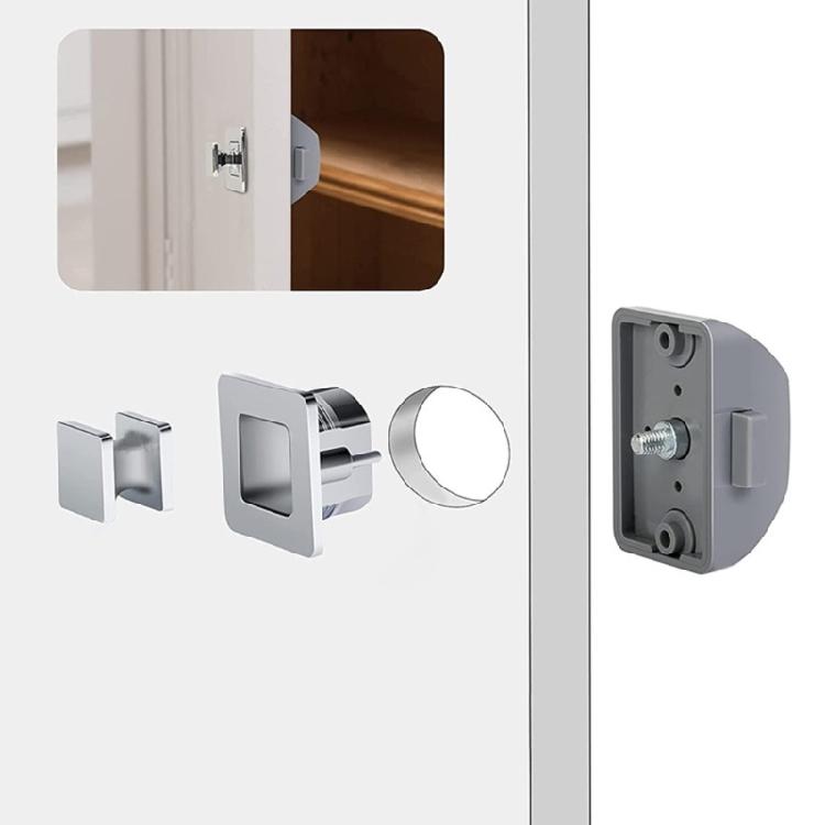 Multipurpose Square Push Button Lock Fits 15mm Door Panels for Vehicle Boat Cabinet Home Yacht Cabinetry Wear Resistance