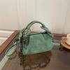 Fashion Deerskin Fleece Frosted Folds Portable Cloud Bag Women's  Simple Crossbody Fleece Leather Dumpling Bag
