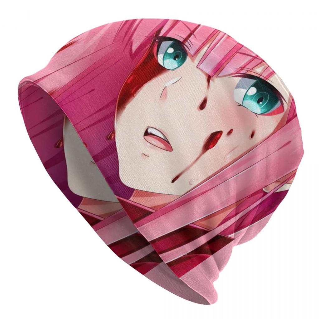 Kawaii zéro deux Bonnet chapeaux mode tricot Chapeau pour unisexe femmes hiver chaud chérie dans les Franxx Skullies bonnets casquettes