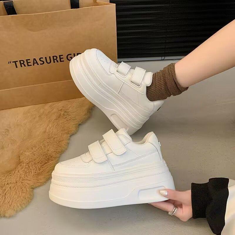 22 Autumn New Velcro Small Casual Platform Heightening Board Shoes with Skirt