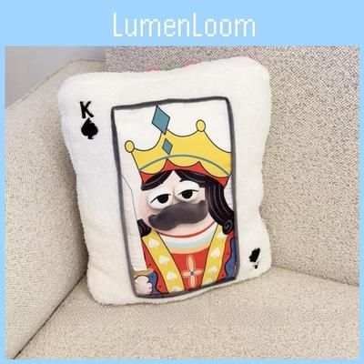 Fun Cartoon Poker Cards Plush Pillow For Living Room Decor And Nap Comfort