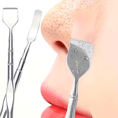 1pc 2-in-1 Blackhead Remover Tool, Stainless Steel Pore Cleansing Needle Scraper for Face, Dual-Headed Multi-Functional Massage Beauty Shovel